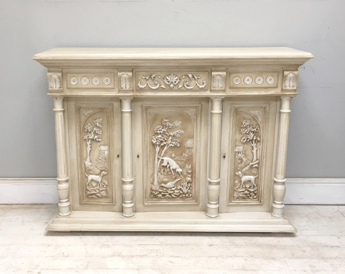 french antique buffet base - dogs